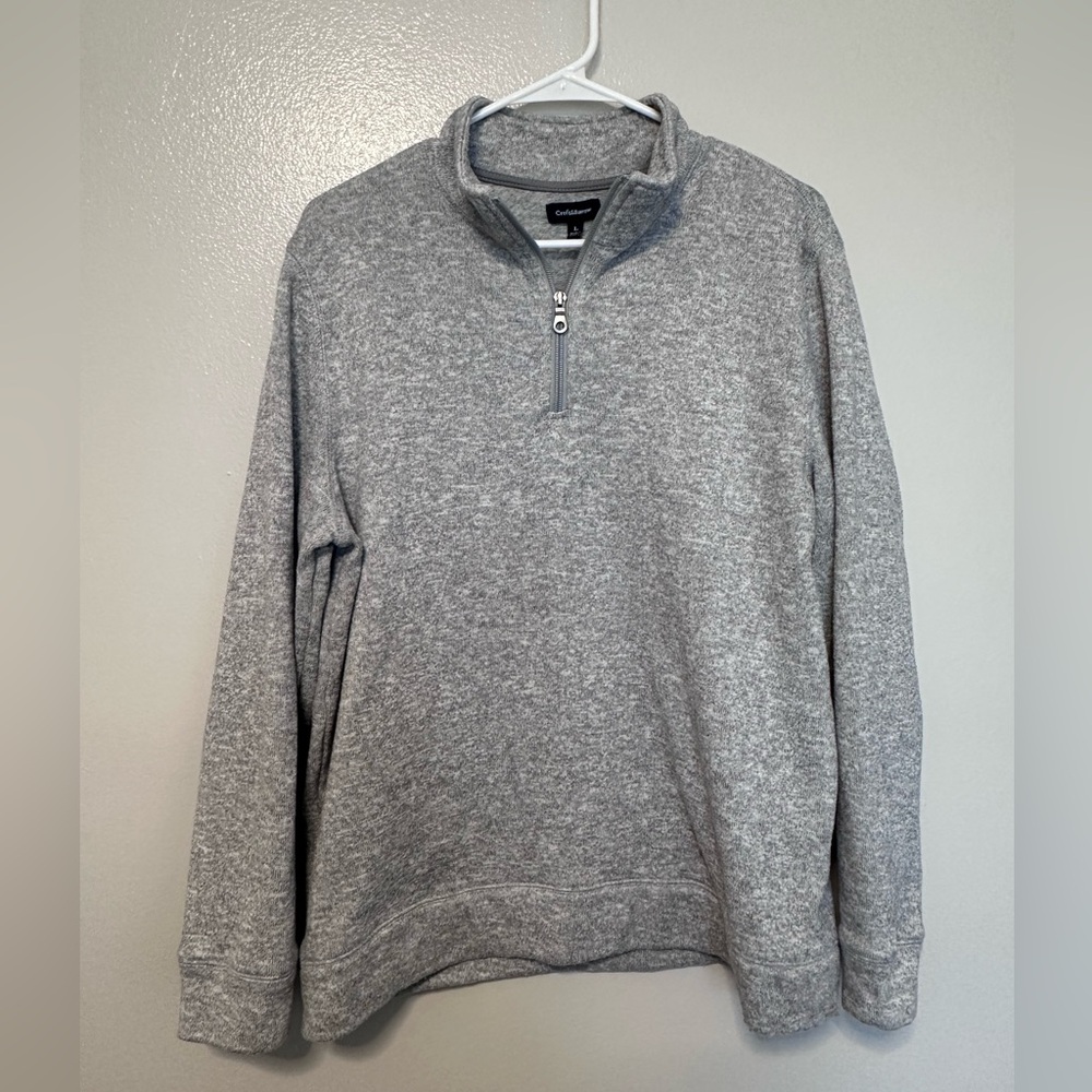 Croft & Barrow - Men’s Light Gray Zip-Up Sweater - Large